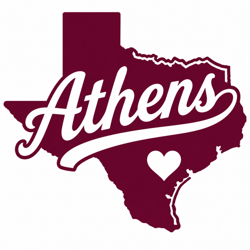 Athens, Texas Heart - White